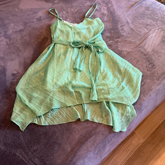 Anthropologie, HD in Paris Flowy Belted Green Dress - Size 6 Petite - Picture 2 of 8